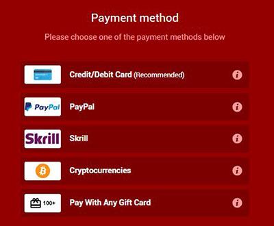 LiveJasmin Payment Options